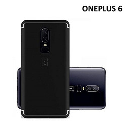 Kaira OnePlus 6 - Black- Soft Silicone with Anti Dust Plugs Shockproof Slim Back Cover Case Line TPU for OnePlus 6 (Black)