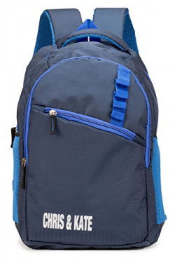 Chris & Kate Polyester 28 Litres Navy Blue Spacious School Bag