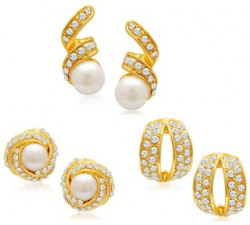 (LOOT)Women Gold Plated Earrings Pair of 3 @49 Including Shipping + Free 100rs Electricity Voucher