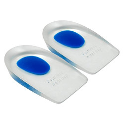 Purastep Silicone Gel Heel Protector Insole Cups for Swelling, Pain Relief, Foot Care Support Cushion for Men and Women - 1 Pair (Medium)