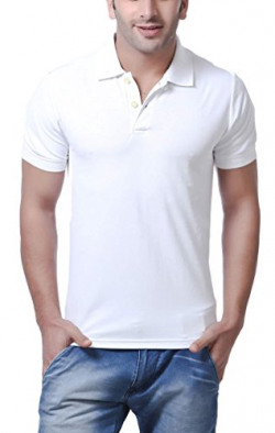 AMERICAN CREW Mens Polyester Polo (Ac027-S_White_Small)