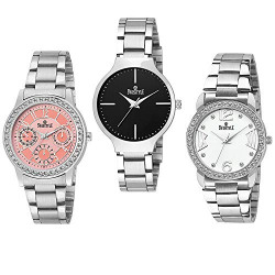 Swisstyle Analogue Black Pink White Dial Women's Combo Of 3 Watch - Ss-3Cmb-03
