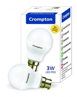 Crompton LED3DFCDL-PRO-8 Base B22 3-Watt LED Bulb (Pack of 8, White)