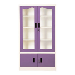 Woodness Close Ontario Book Shelf (Matte Finish, Dual Tone Purple and White)