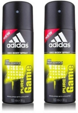 ADIDAS pure game Deodorant Spray  -  For Men(300 ml, Pack of 2)