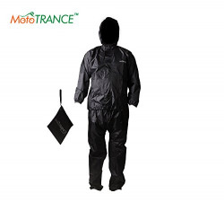 Mototrance MT610061 Raincoat with Carry Bag (Black, XL)