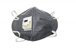 3M 9004GV Anti-pollution Mask with easy exhalation valve, Grey, Pack of 2