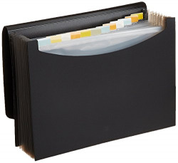 AmazonBasics Expanding File Folder, Letter Size (Fits A4 Paper) - Black - with 13 pockets