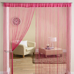Exporthub Beautiful Polyester Door String Curtain - 7ft, Pink