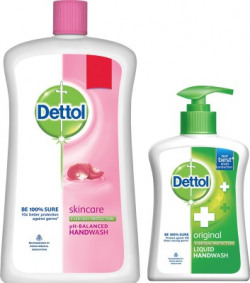 Dettol Liquid Soap Jar Skincare 900 ml+Dettol Original(1100, Bottle, Pack of 2)