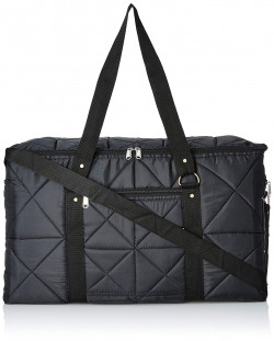 Kuber Industries™ Travelling Bag, Carry Bag, Duffle Bag in Soft Parachute Material (Black)