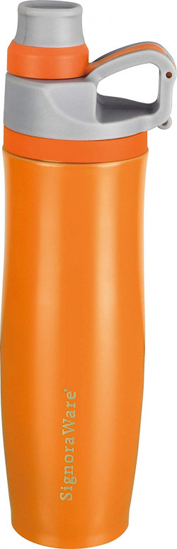 Signoraware Renew Stainless Steel Vacuum Flask Bottle, 500ml, Orange 