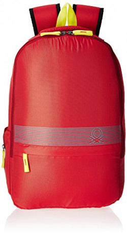 United Colors of Benetton 18 Ltrs Red Casual Backpack(17A6BKPK0L21I)