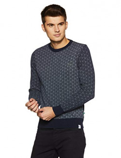 Solly Sport Men's Cotton Sweater (ATSW517S03419_DK Blue_X-Large)