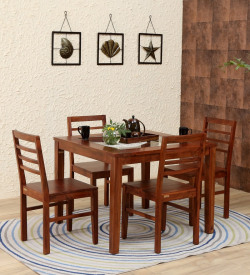 Disa Solid Wood Four Seater Dining Set in Provincial Teak Finish by Woodsworth