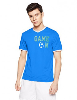 ALCiS Men's Printed Slim Fit T-Shirt (FTBT0101-S-Royal Blue)