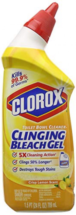 Clorox Toilet Bowl Cleaner Clinging Bleach Gel - 709 ml (Crisp Lemon Scent)