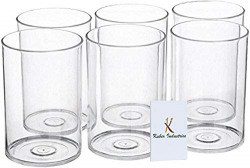 Kuber Industries™ Unbreakable Drinking Glass Set of 6 Pcs | ABS Poly Carbonate Plastic| 200 ml Capacity Each | Clear Glass (Unbreakable)