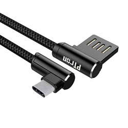 PTron Solero USB to Type C L Shape Design Charging Cable - 3.93 Feet (1.2 Meters) - (Black)