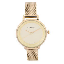 Giordano Analog Yellow Dial Women's Watch-F2089-22