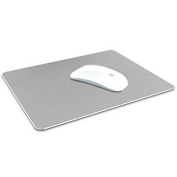 Tizum Aluminium Mousepad - Anti-Skid Intensive Gaming Mouse Pad for MacBook, Laptop & Desktop (L) - Silver