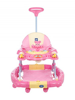 Mee Mee 2 in 1 Baby Walker with Rocker and Stopper (Pink)