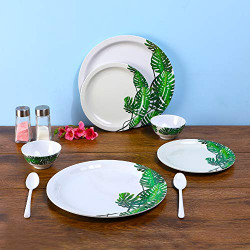 Iveo Fantastic Melamine Dinnerware Set, 8-Pieces, Ever Green
