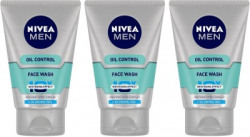 Nivea Men Oil control Face wash- Pack of 3 Face Wash(300 g)