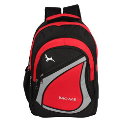 Bag-Age Polyester 30 Ltr Red-Black School Backpack