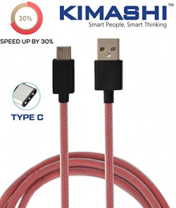 Kimashi KIMTC1-R Type C to USB A Cable - 3.3 Feet (1 Meter) - (Red)