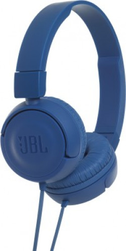 JBL T450 Wired Headset with Mic(Blue, On the Ear)