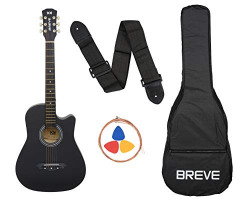 Breve BRE-38C-BK Acoustic Guitar with Bag (Black)