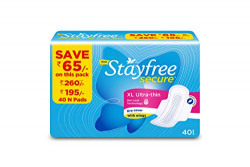 Stayfree Secure XL Ultra Thin Sanitary napkins (40 Count)