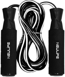 Neulife Fitness Jumping Skipping Rope for Gym Training, Exercise and Workout # man , woman # foam handle Ball Bearing Skipping Rope(Black, Length: 108 inch)