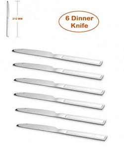 Shapes Sigma Stainless Steel Dinner Knife Set, Set of 6, Silver