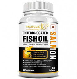 MuscleXP Salmon Fish Oil 1000mg - 300mg Omega 3 - 60 Enteric Coated SoftGels
