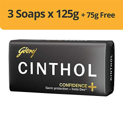 Godrej Cinthol Confidence+ Bath Soap, 125g (Pack of 3) + 75g free