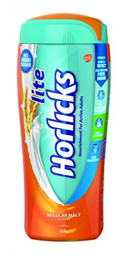Horlicks Lite, Health & Nutrition drink, Classic Malt, 450gm Pet Jar - No Added Sugar