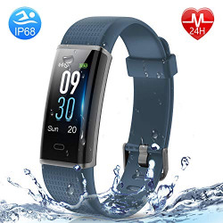 HolyHigh Smart Bands, IPX68 Waterproof Fitness Watch Heart Rate Monitor Sleep Monitor Pedometers Calorie Counter Call Messages Reminder Reject Call, Fitness Band for Men Women