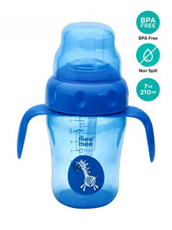 Mee Mee 210ml 2 in 1 Spout and Straw Sipper Cup (Blue)