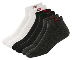 NAVYSPORT Men's Cotton Solid Ankle Socks, Pack of 3 (Multi-Coloured)