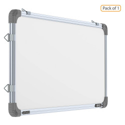  Pragati Systems Genius Melamine (Non-Magnetic) Whiteboard GWB3060, Lightweight Aluminium Frame, 1x2 Feet (30x60 cm), Pack of 1