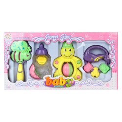  FunnyTool Non Toxic Baby Rattle Set of 4 Pieces for Infants - Gift Pack
