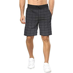 BLIVE Men's Checkered Shorts Charcoal Black