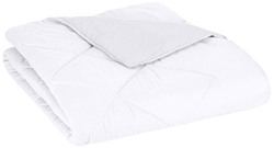 AmazonBasics Reversible Microfiber Comforter - Single (63 x90 ) - White