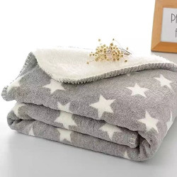 Brandonn Newborn Grey Star Polka Wrapping Sheet Cum Baby Blanket for Babies (Grey, 75cmx98cm)