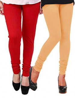 1 Stop Fashion Women's Leggings (Pack of 2) (L-27-Rd,Bi_Multicoloured_One Size)