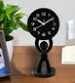 Black Plastic Alarm Clock With Stand Holder By Archies