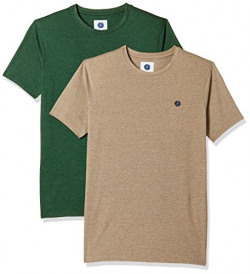 Amazon Brand - Symbol Men's Melange T-Shirt (Pack of 2) (AW17PLMSR1_S_Grey)