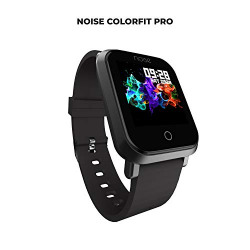 Noise ColorFit Pro Smartwatch - Classic Jet Black | Bluetooth Smart Band with Detachable Strap | Wide Screen Waterproof | Sports and Activity Tracker | Camera and Music Control Features for Android and iOS Devices